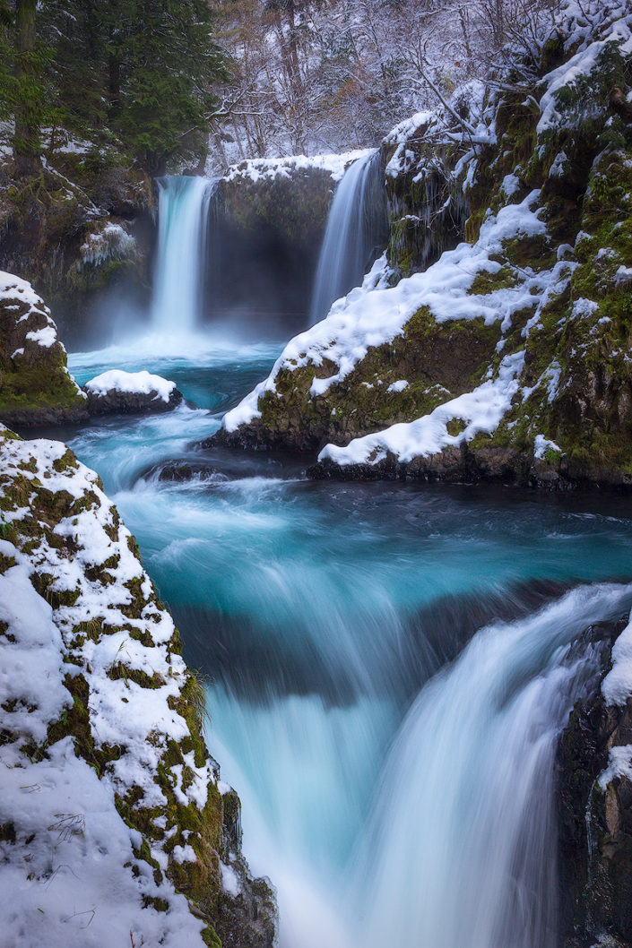 Spirit Falls; Spirit; Waterfall; Frozen Frozen Waterfall; Columbia River Gorge; PNW; Snow; Snowy Trees; Ice; Mountain; Winter; Powder; Cold; Rami J Photography; Rami Jabaji