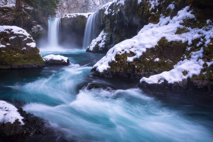 Spirit Falls; Spirit; Waterfall; Frozen Frozen Waterfall; Columbia River Gorge; PNW; Snow; Snowy Trees; Ice; Mountain; Winter; Powder; Cold; Rami J Photography; Rami Jabaji