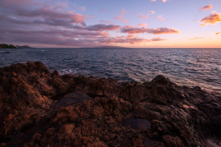 Maui; Wailea; Hawaii; Lava Rocks; Lava; Rocks; Beach; Ocean; Sea; Sunset; Rami J Photography; Rami Jabaji