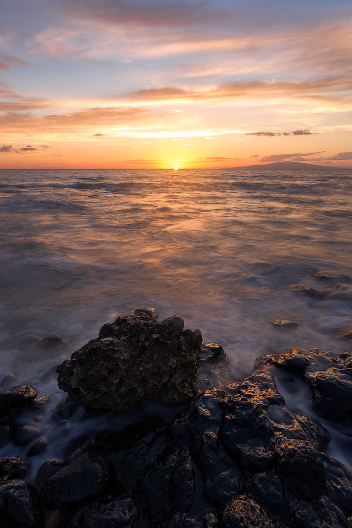 Hawaii; Maui; Wailea; Lava; Lava Rocks; Sunset; Sunstar; Rocks; Ocean; Sea; Rami J Photography; Rami Jabaji