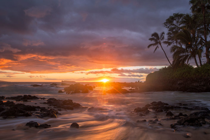 Secret Beach; Secret; Beach; Maui; Hawaii; Sunset; Ocean; Sun; Sea; Sand; Palm Trees; Rami J Photography; Rami Jabaji